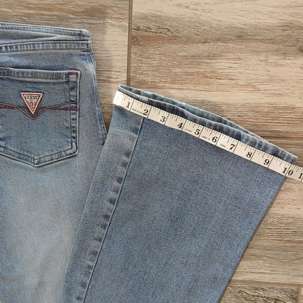 Vintage Super Low Rise Flare Exposed Button Fly Y2K Guess Jeans - Picture 5 of 10